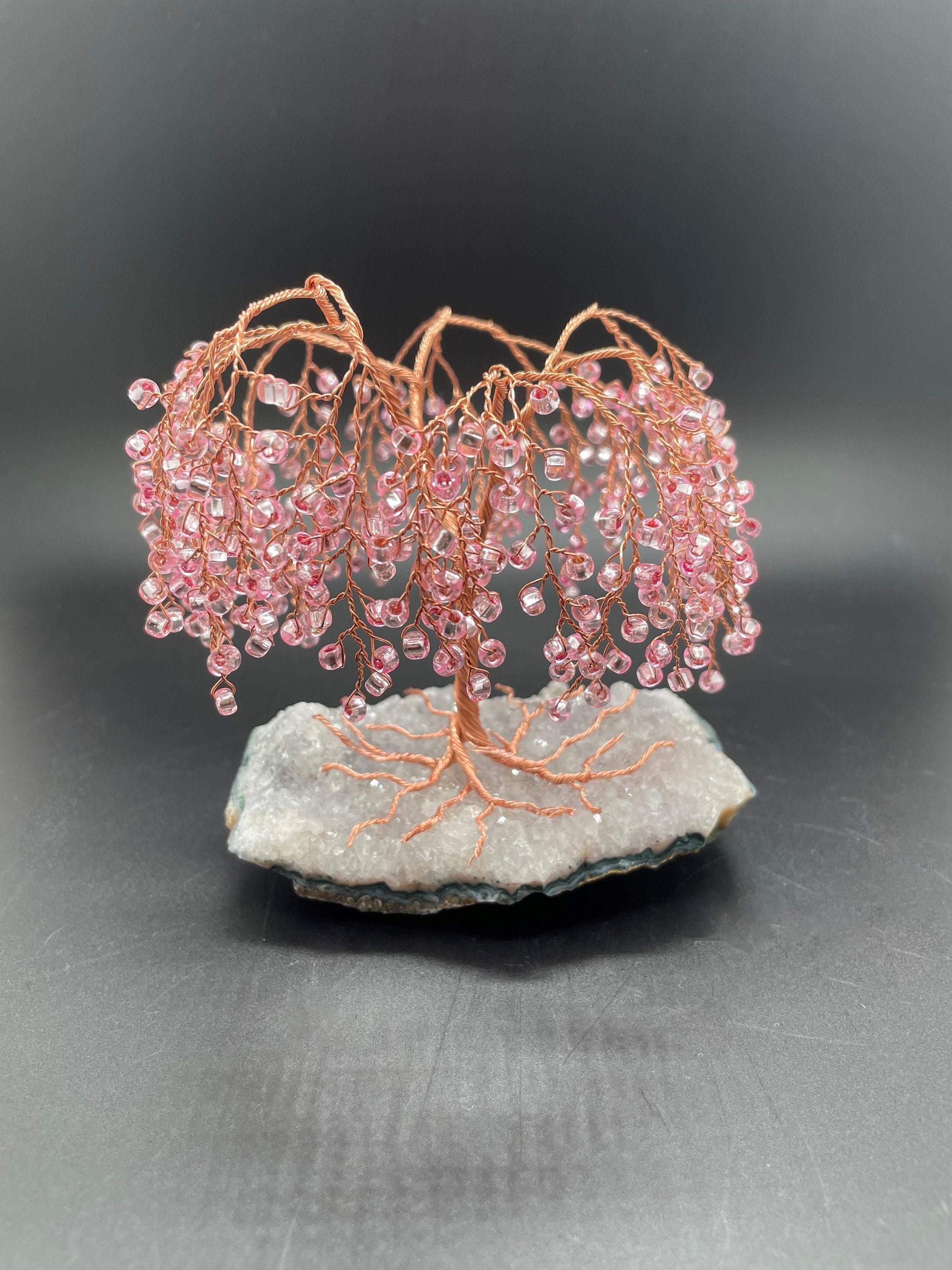 Weeping Cherry Blossom Willow Tree Copper Wire Bonsai Etsy
