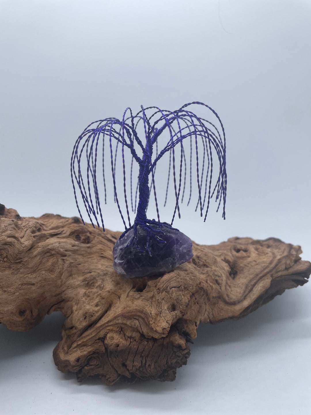 Amethyst Purple Weeping Willow Tree Mini Wire Bonsai Etsy