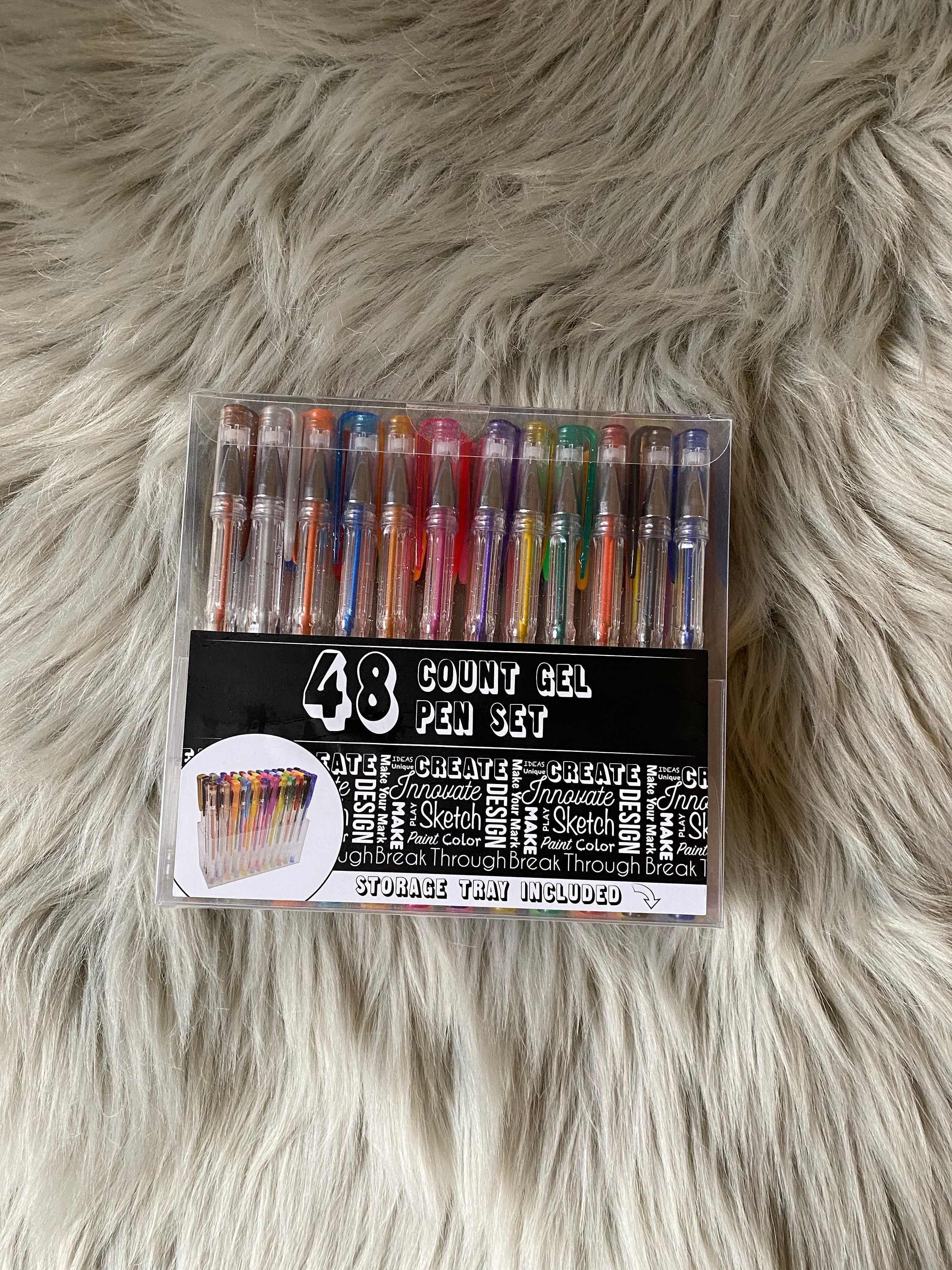 48 Unique Colors Gel Pen Set for Adult Coloring Books - No Duplicates