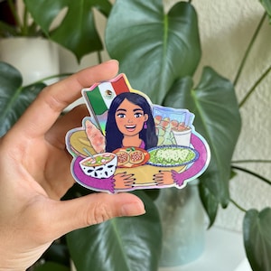 Sticker cuisine mexicaine / Calcomanía de comida tradicional / Ilustración de comida mexicana