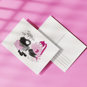 Winter und Frühling Postkarte / Illustration / Cozy Time / Illustrierte Postkarte / Kleines Geschenk / A6 Print