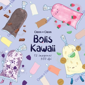 Bolis kawaii - hielitos - congelados - bollos gourmet - descarga digital archivos - ilustraciones digitales
