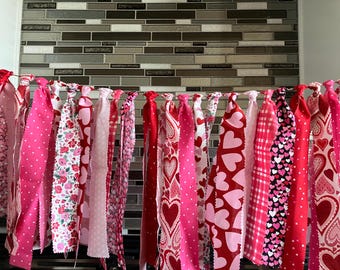 Fabric Valentines garland, finished or DIY kit