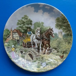 Wedgwood Life On The Farm Off to Work Plate no 6111F J.L. Chapman Decorative plate Collector&#39;s plate Painted plate Vintage decor Countryside