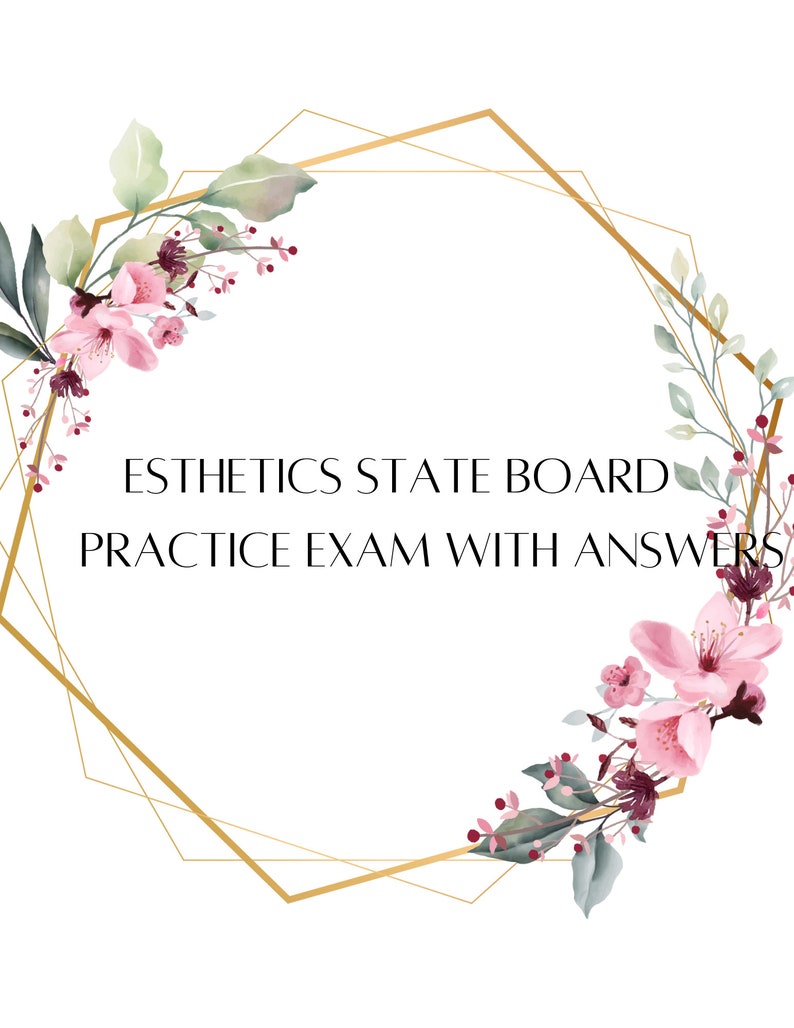 Esthetician State Board Practice Test With Answers Etsy
