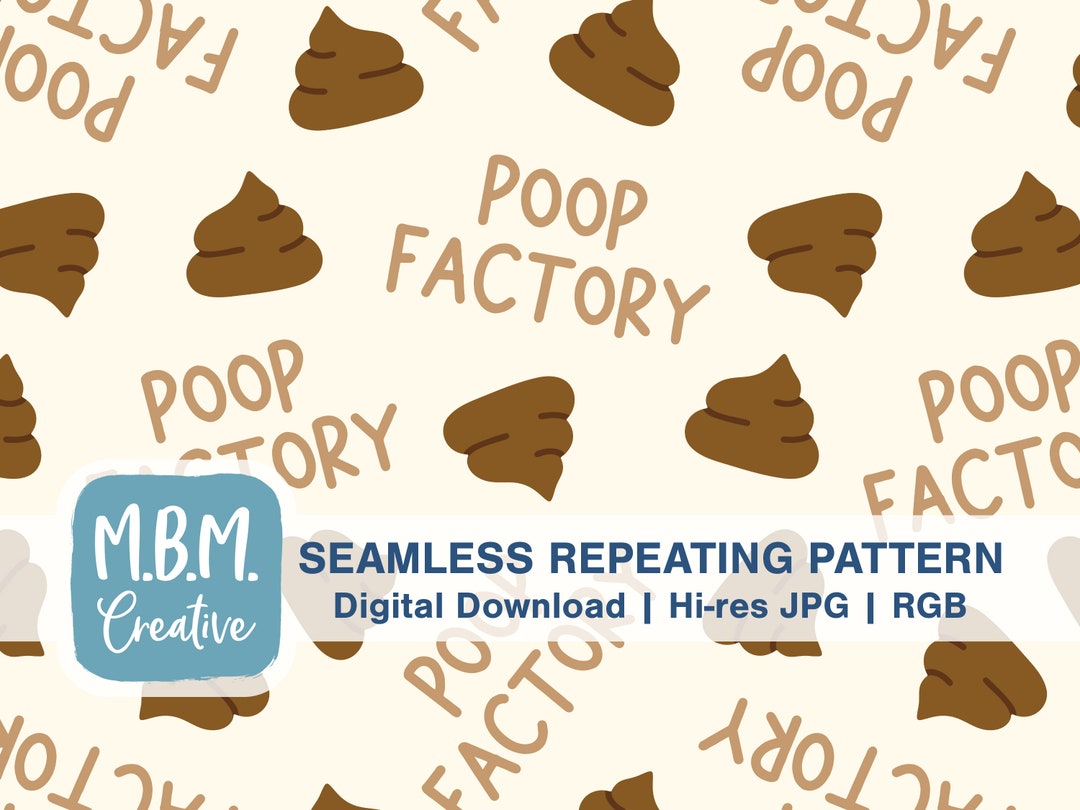 Poop Factory on Cream Seamless Repeat Pattern Commercial Use Etsy