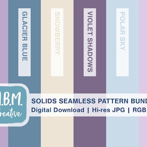 Ethereal Frost Set of 6 Solid Color Seamless Repeat Pattern, Winter Color Palette Digital Download, Blue Purple Colors Seamless