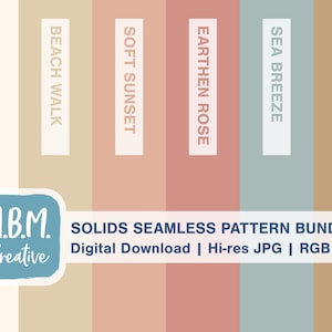 Free Spirit Set of 6 Solid Color Seamless Repeat Pattern, Boho Color Palette Digital Download, Muted Earth Tone Colors Seamless