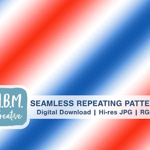 May include: Seamless repeating pattern digital download in red, white, and blue diagonal stripes.  M.B.M. Creative. Hi-res JPG | RGB.