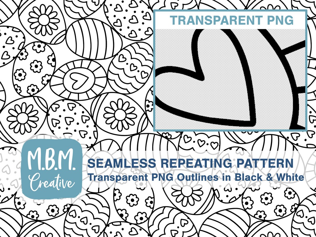 Cute Easter Eggs Transparent Background PNG Seamless Repeat Pattern ...