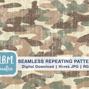 Distressed Camouflage Seamless Repeating Pattern for Commercial Use, Grunge Camo Digital Download File