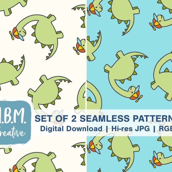 Frères et sœurs Dino: Propeller Hat Dino Only Seamless Repeat Patterns Utilisation commerciale, Mignon Kids Seamless File, Dinosaur Digital Download