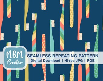 Cepillos de dientes patrón de repetición sin costuras para uso comercial, Lindo dental higienista dentista descarga digital, archivo dental sin costuras