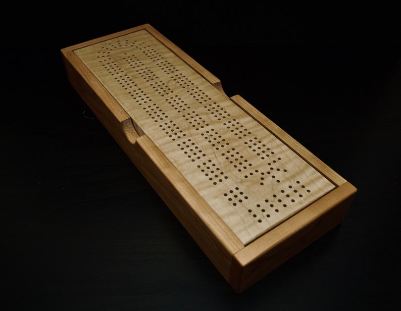 Handcrafted Hardwood Cribbage Board With Optional Storage Box Etsy