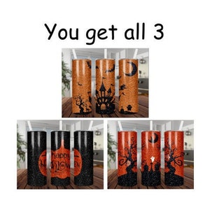Halloween bundle skinny straight tumbler 20oz , Instant download, halloween tumbler sublimation, halloween clipart, halloween png, halloween