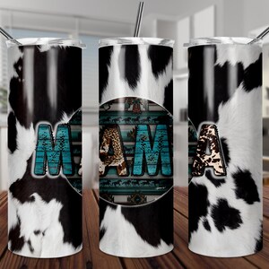Mama Cow print skinny straight tumbler 20oz, Instant download, cow print tumbler sublimation, cow clipart, cow print Png, Mama digital