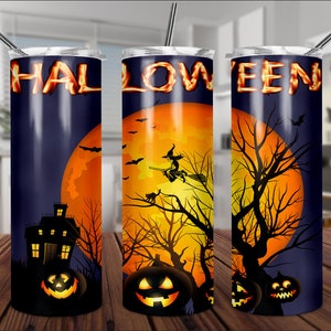 Halloween skinny straight tumbler 20oz, Instant download, Halloween tumbler sublimation, Halloween clipart, pumpkin Png, pumpkin design