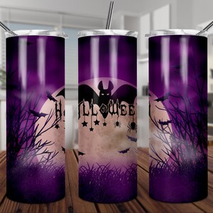 Halloween skinny straight tumbler 20oz, Instant download, Halloween tumbler sublimation, Halloween clipart, bats Png, Halloween design