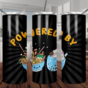 Powered by ramen straight tumbler 20oz, Instant download, ramen tumbler sublimation, ramen clipart, ramen Png, ramen digital, ramen