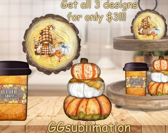 Fall digital design bundle, fall ornament bundle, wall hangers, fall earrings, fall tier tray, fall digital download, pumpkin spice design