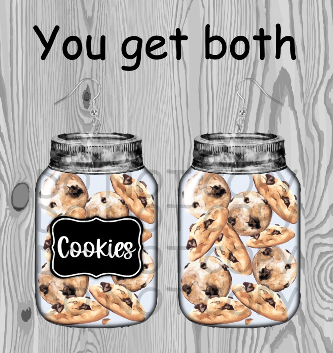 Cookie Mason Jar Digital Design for Earrings, Ornament, or Wall Hangers ...