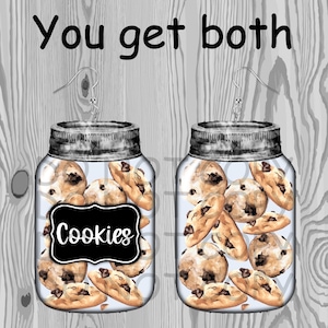 Cookie Mason Jar Digital Design for Earrings, Ornament, or Wall Hangers ...