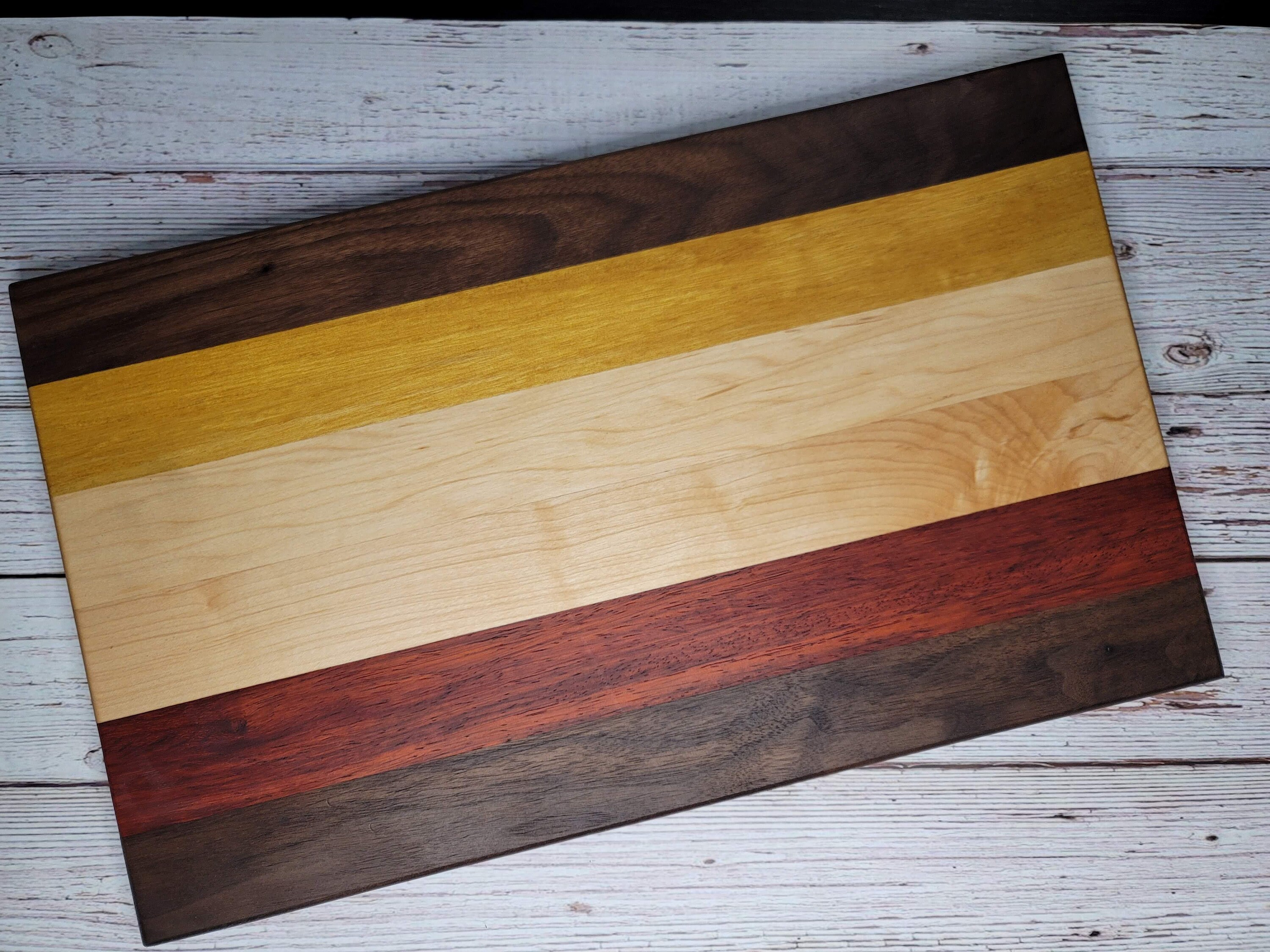 Striped Hardwood Cutting Board Etsy