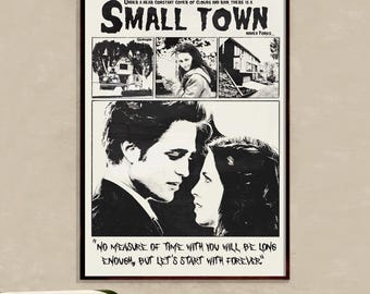 Vampire Vintage Comics Movie Poster, Twilight Coquette Aesthetic Print, Monochrome Retro Wall Art, Instant Digital Download Print PDF