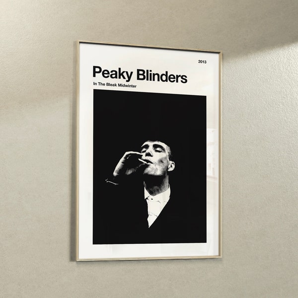 Peaky Blinders 1920s In The Bleak Midwinter Vintage TV Poster Pack, Tommy Shelby Wall Art, Monochrome, Instant Digital Download Print JPG