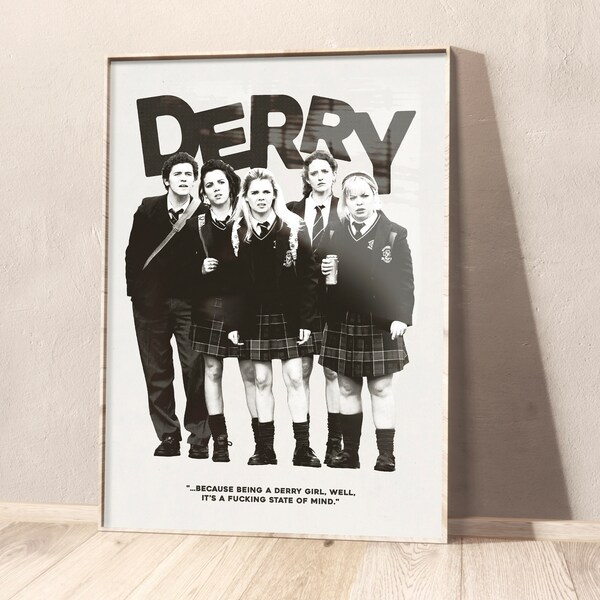 Derry State of Mind Girls Print, Vintage Aesthetic Art, 90s Grunge Decor, Newspaper Magazine Style Print, Instant Digital Download Print JPG