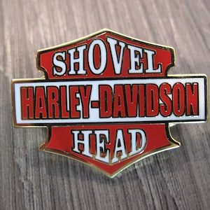 Shovelhead Harley Davidson Motorcycle Pin Badge Vintage