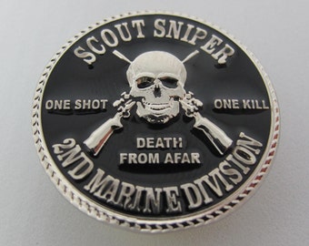 Scout Sniper Pin 2nd Marine Division Badge HOG