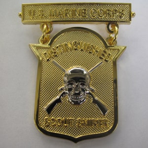 Distinguished Scout Sniper Badge Pin 0317 Marine HOG