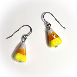 Titanium Candy Corn Earrings