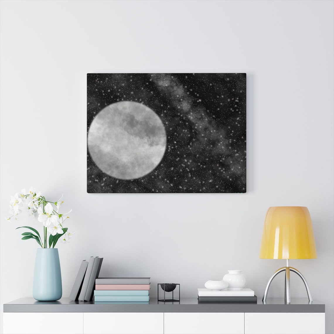 Moon Canvas Etsy