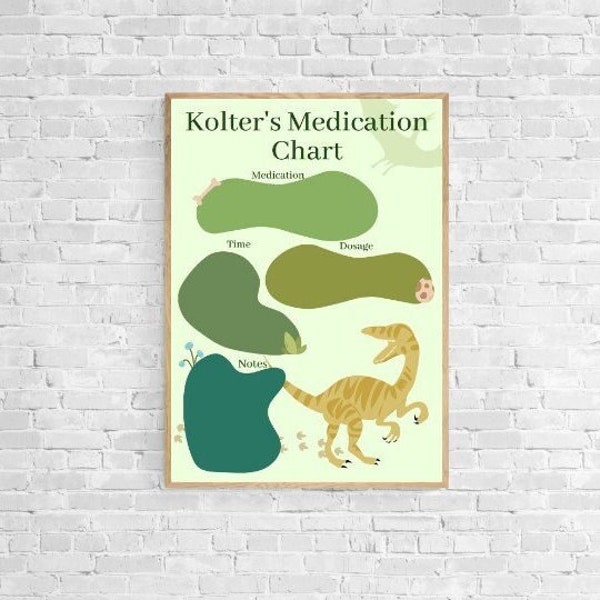Green Dino Medication Chart