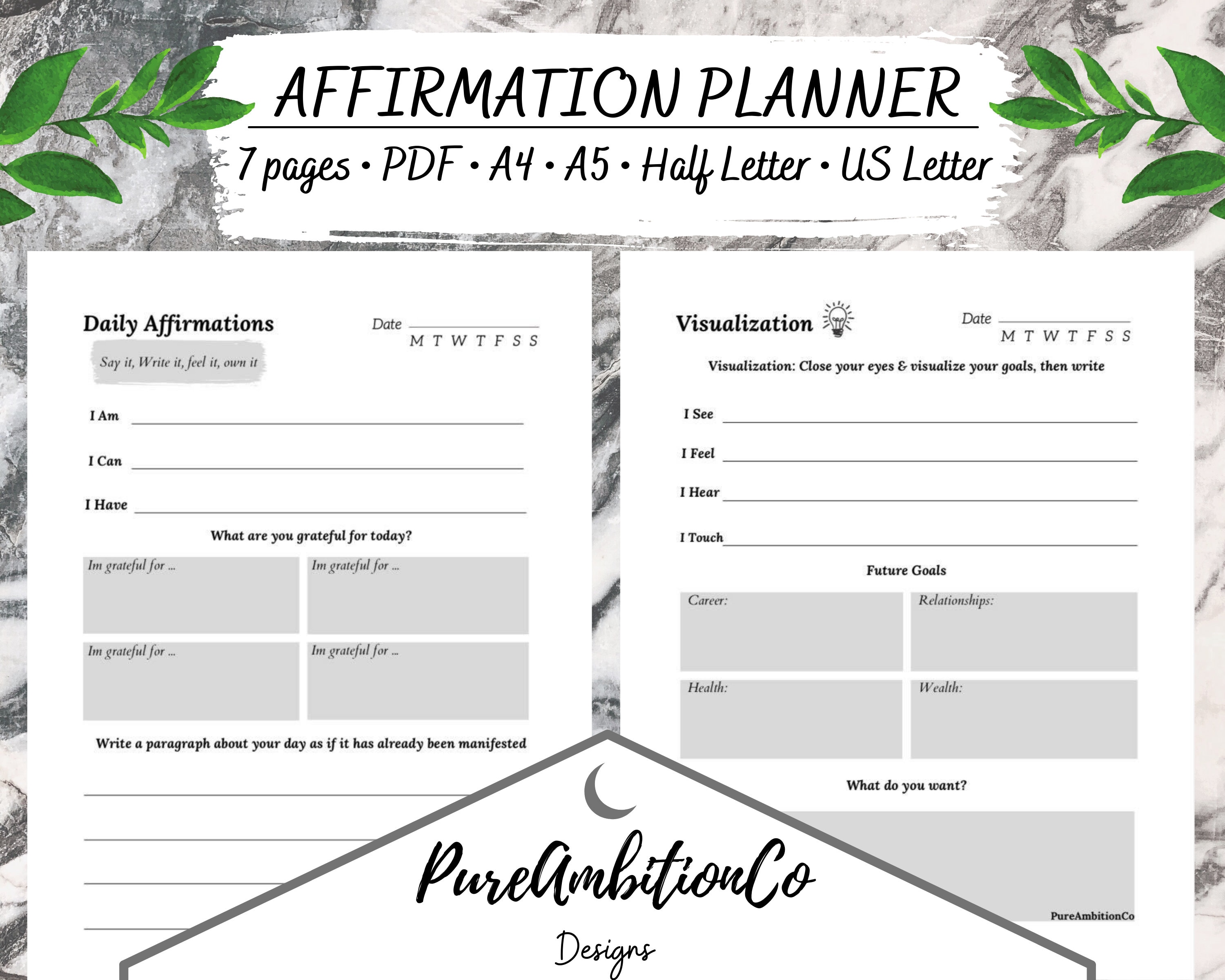 Affirmation Journal Template Affirmation Journal Template