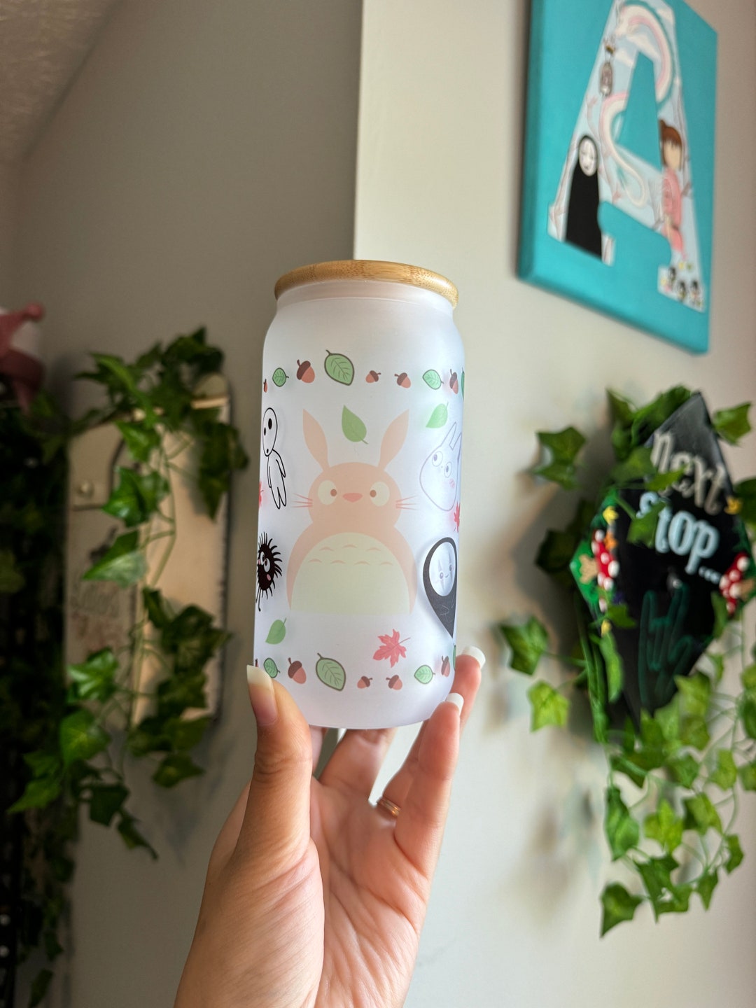 Studio Ghibli Glass Cup Sublimated Glass Cup 16oz Glass Cup Studio Ghibli My Neighbor Totoro