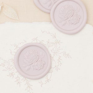Sceaux de cire 3D Pivoines vintage - Paquet de 10