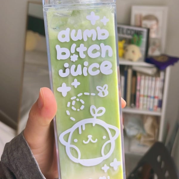 Klare Milchkarton Wasserflaschen, 17Oz Cute Square Tumbler Milk Box Tragbarer Saft Dumb Bitch Juice