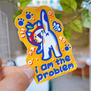 Je suis le problème Sticker Apple chat brillant kawaii mignon drôle Sticker