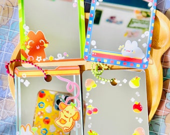 Porte-clés miroir kawaii