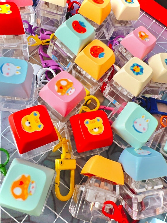 Clicky Keycap Fidget Keychain: Kawaii Keyboard Stimming Toy