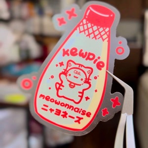 Clear Transparent Vinyl Sticker japanese mayonnaise mayo kew pie Kawaii cute matte