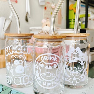 Glass Tumbler Drinking Bottle Kawaii