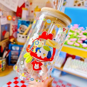 Various Designs Glass Tumbler Drinking Bottle Kawaii
