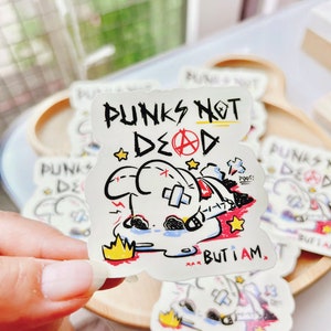 Punks não estão mortos, mas eu sou um coelho, adesivo de vinil fosco para cocô de coelho