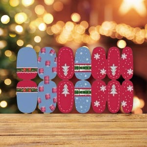 Christmas Nail Wraps, Nail Polish Strips, Nail Stickers