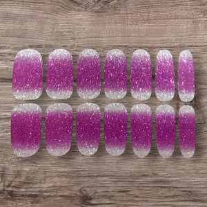 Pink Silver Glitter Ombre Nail Wraps / Nail Polish Strips / Nail Decal Stickers