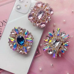 Gorgeous Crystal Rhinestone Kick Stand Cell Phone Grip , Crystal Stone Phone Grip , Elegant Phone Holder ,Phone Grip